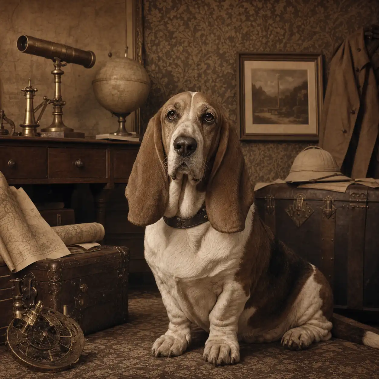 Basset Hound in a historical portrait