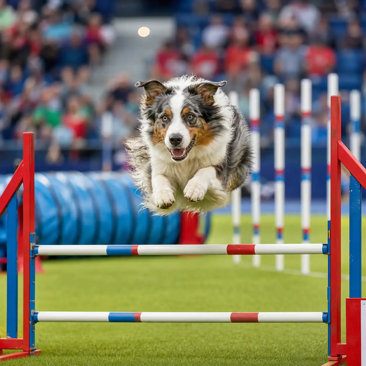 Australian Shepherd in a sports portrait